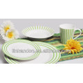 KC-00144/dinner set ceramic/ green stripe plate and mug